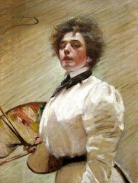 Self-Portrait with Palette Artwork by Alice Pike Barney