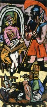Acrobats, Triptych (Right Panel) Artwork by Max Beckmann