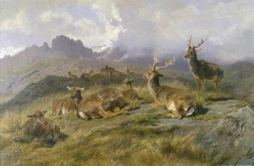 Landscape With Deer Artwork by Rosa Bonheur