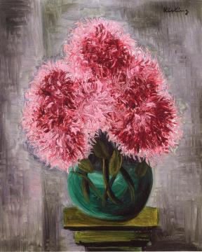 Chrysanthemums Artwork by Moise Kisling