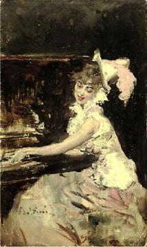 Signora al Pianoforte Artwork by Giovanni Boldini