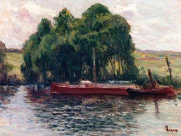 Rolleboise, the Seine Artwork by Maximilien Luce