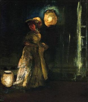 Girl With Japanese Lanterns Artwork by Everett Shinn