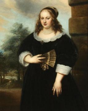 Portrait of a Lady Holding a Fan Artwork by Jan Lievens