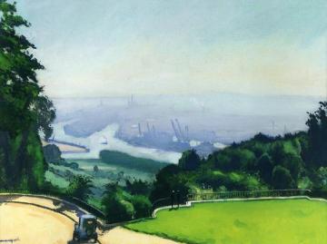 Rouen, View of Cranes Artwork by Albert Marquet