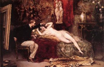 In the Artist's Atelier Artwork by Juan Pablo Salinas y Teruel