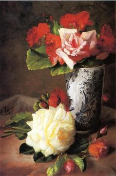 Still Life of Roses Artwork by Frederick M. Fenetti