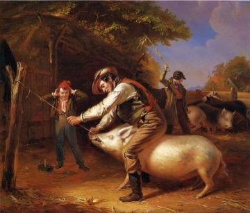 Ringing the Pig Artwork by William Sidney Mount