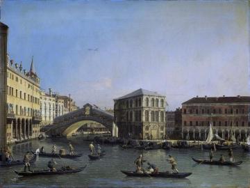The Grand Canal with the Rialto Bridge and Fondaco dei Tedeschi Artwork by Giovanni Antonio Canal