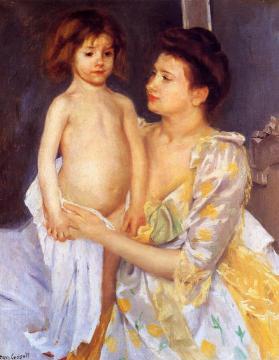Jules Being Dried by His Mother Artwork by Mary Cassatt