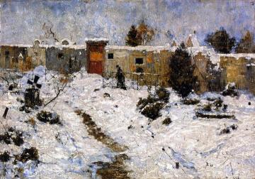 Graveyard in Winter Artwork by Christian Rohlfs