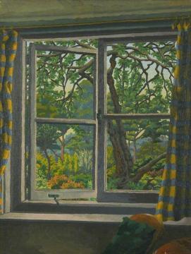 Through A Cottage Window, Shipley, Sussex Artwork by Charles Ginner