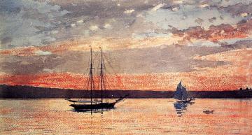 Sunset At Gloucester Artwork by Winslow Homer