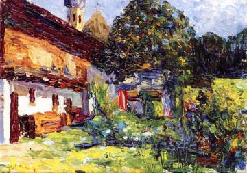 Kochel - Farmhouse with Church Artwork by Wassily Kandinsky