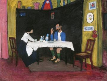 Kandinsky And Erma Bossi, After Dinner Artwork by Gabriele Münter