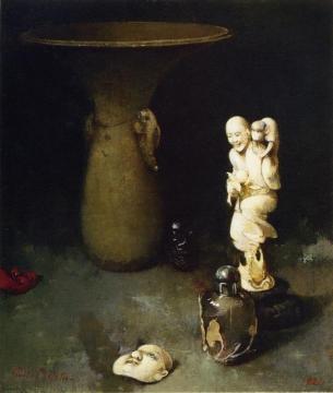Still Life with Oriental Works of Art Artwork by Emil Carlsen