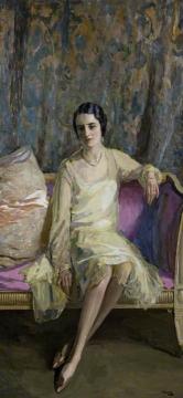 Eileen In Primrose Yellow Artwork by Sir John Lavery