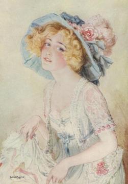 Lily Elsie in The Merry Widow Artwork by Talbot Hughes