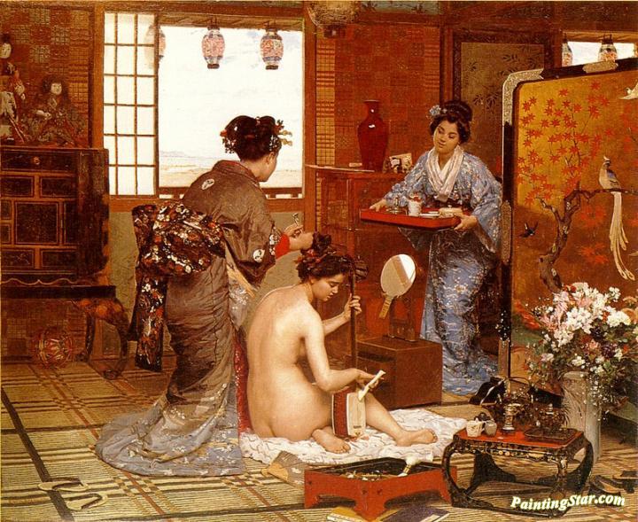 The Japanese Toilette Artwork by Marie-Francois Firmin-Girard