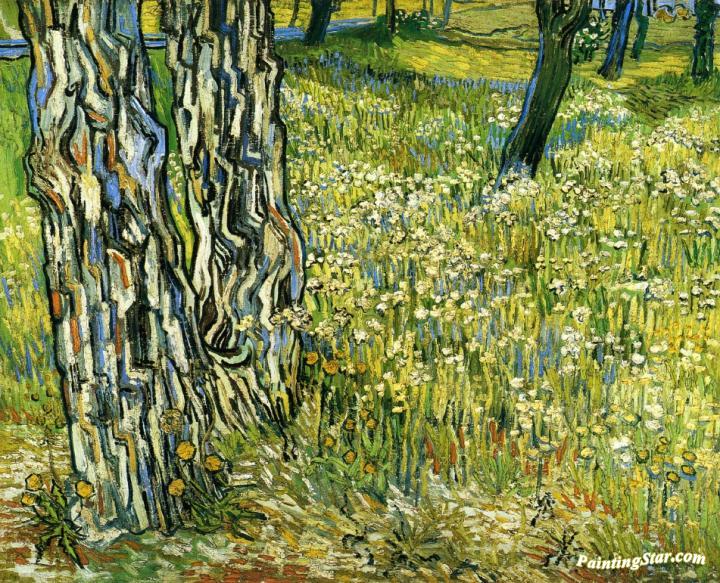 Tree Trunks In The Grass Artwork by Vincent Van Gogh