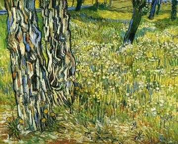 Tree Trunks In The Grass Artwork by Vincent Van Gogh