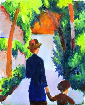 Mother and Child in the Park Artwork by August Macke