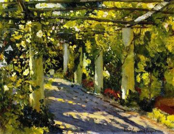 Sun Dapples Garden with Trellis Artwork by Colin Campbell Cooper