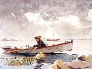 A Girl in a Punt Artwork by Winslow Homer