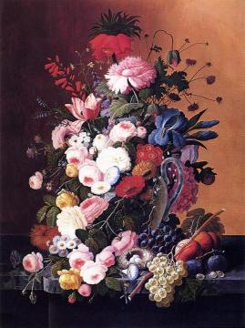 Still Life with Fruits and Flowers Artwork by Severin Roesen