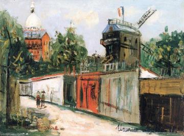 The Moulin de la Galette and Sacre-Coeur Artwork by Maurice Utrillo