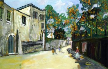 Rue Saint Vincent Artwork by Maurice Utrillo