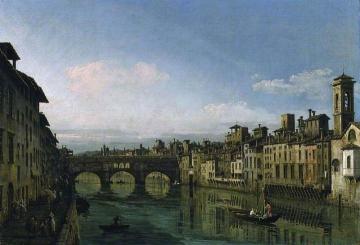 The Arno in Florence with the Ponte Vecchio Artwork by Bernardo Bellotto