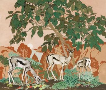 Gazelles of North Africa Artwork by Léon Cauvy