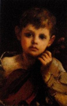 Boy with a Violin Artwork by William Morris Hunt
