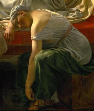 A sleeping woman Artwork by Christoffer Wilhelm Eckersberg
