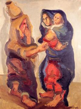 Two Arab Women Artwork by Mané-Katz