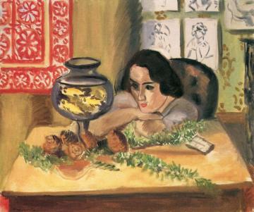 Woman with Goldfish Bowl Artwork by Henri Matisse