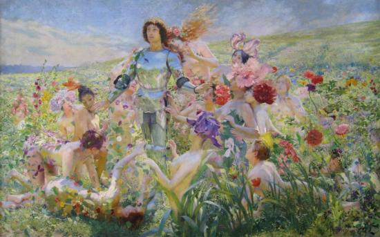 The Knight Of The Flowers Artwork by Georges Antoine Rochegrosse