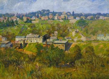 Mt. Auburn above Henry Street, Cincinnati Artwork by Lewis Henry Meakin