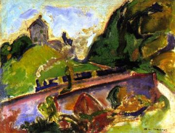 Fauve Landscape With Train Artwork by Alfred Henry Maurer