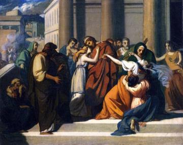 Oedipus Bids Farewell To Jocasta (study) Artwork by Alexandre Cabanel