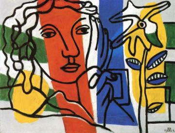 A Face and a Flower Artwork by Fernand Léger