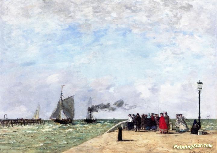 The Jetty at Le Havre Artwork by Eugène-Louis Boudin