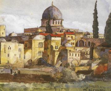 Jerusalem, Dome Of The Rock Artwork by Bartle Kleber