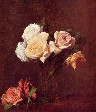Roses in a Vase Artwork by Henri Fantin-Latour