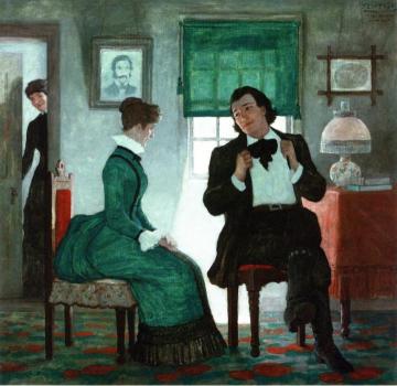 Yancey's Ardent Eyes Took On Their Most Melting Look Artwork by Newell Convers (N.C.) Wyeth