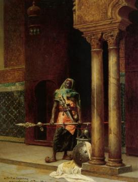 A Nubian Guard Artwork by Ludwig Deutsch