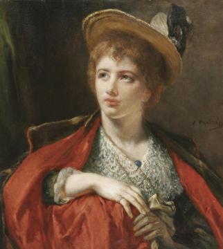 Woman in a Hat Artwork by Jean-François Portaels