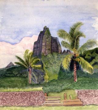 Unidentified Landscape with Two Palm Trees Artwork by John La Farge