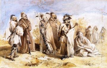 Saukie And Fox Indians Artwork by Karl Bodmer